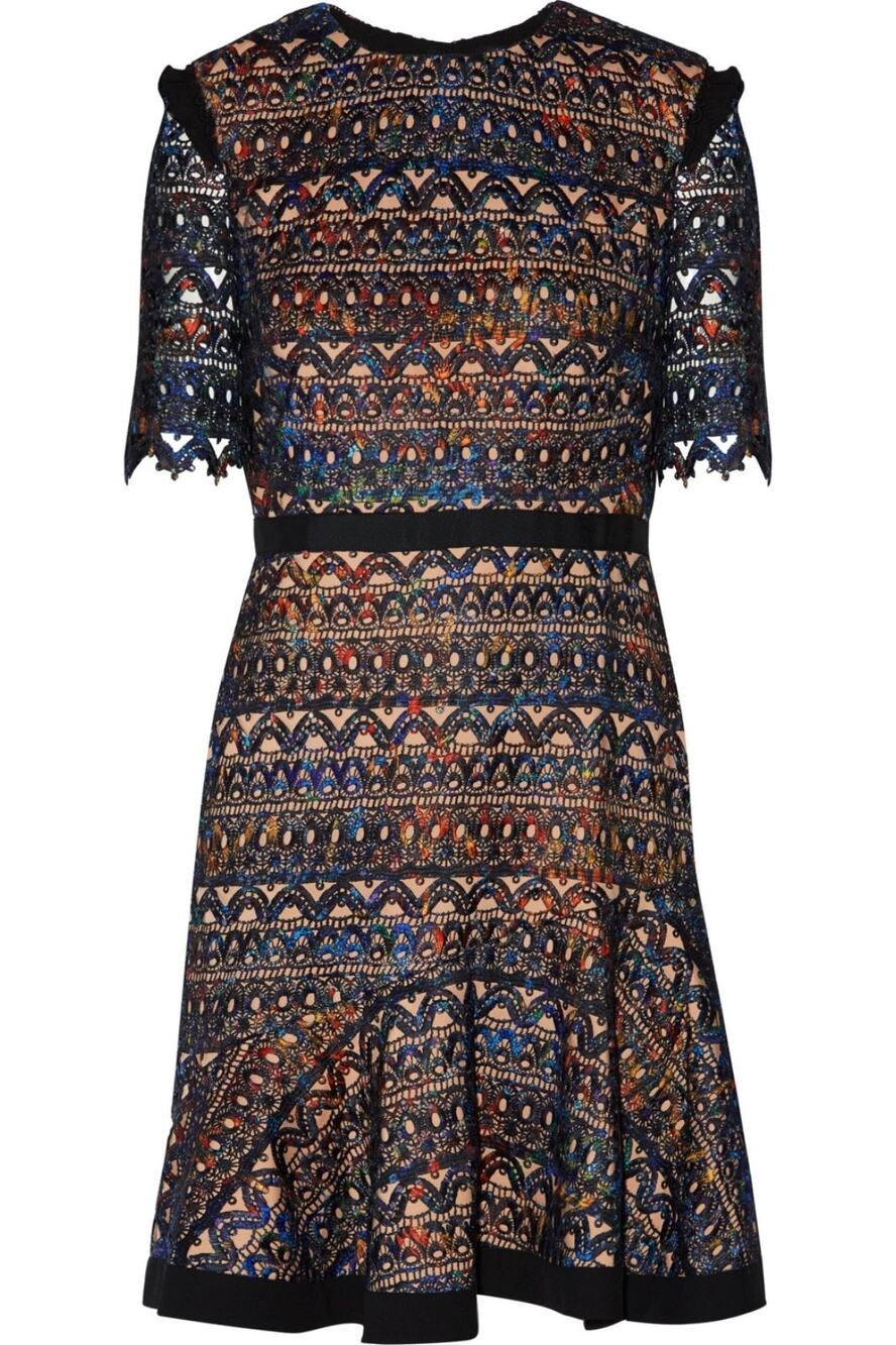 Saloni Juno Designer Butterfly Lace Rainbow Seagrass Multicolored Dress NWT Sz 4